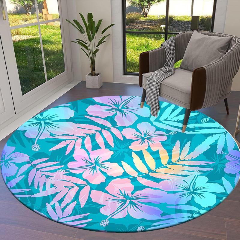 1pc Office Carpet Chair Mats Tropical Floral Pattern Perfect for Decorating Office Chairs, Living Rooms, Or Bedrooms