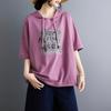 DIMANAF 2026 Summer Women Plus Size New Blouse Shirt Vintage Print Short Sleeve Cotton Casual Loose Lady Tops Tees Hoodies