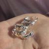 Sweet Cool Coloured Diamond Ring Female Ins Style Niche High-grade Sense of Fashion Personality Light Luxury Hundreds of Candy Coloured Finger Ring