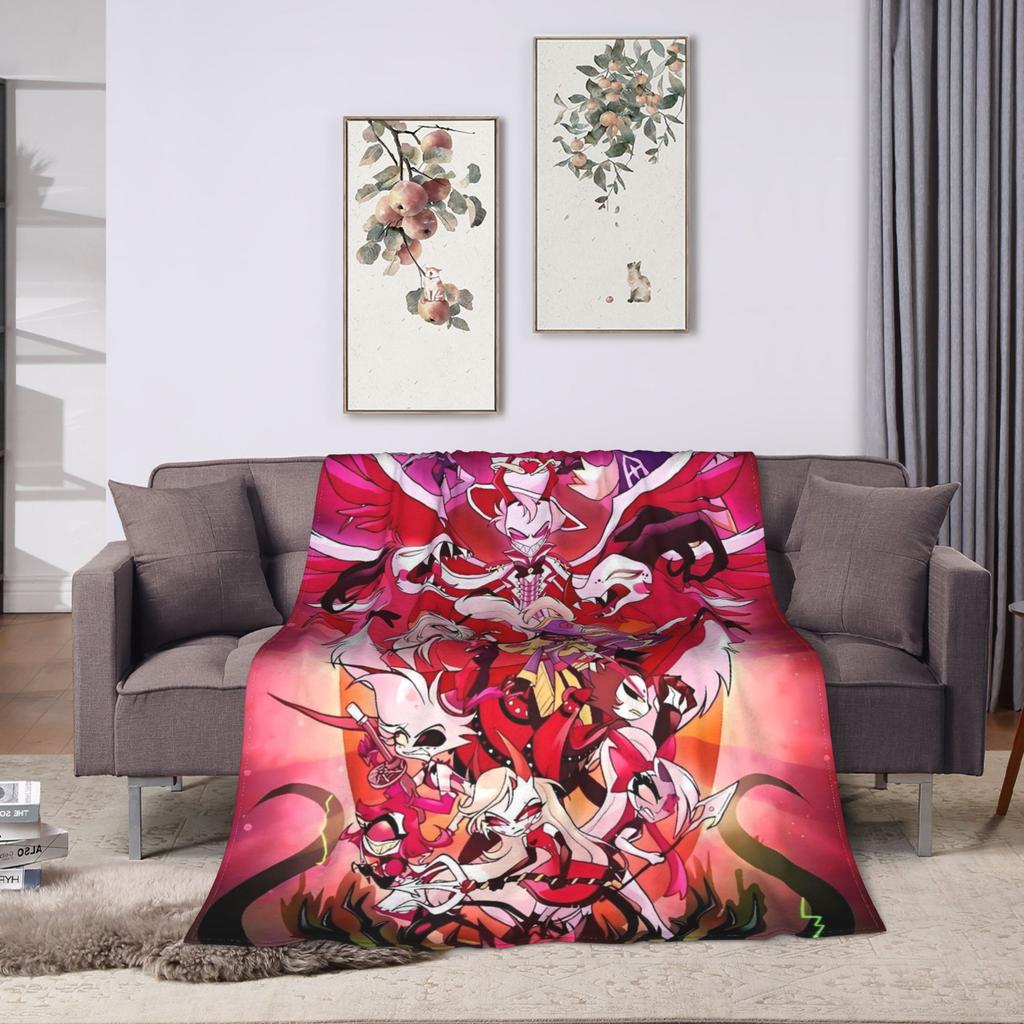 VOX H-Hazbin Hotel Alastor Game Blankets  Warm Soft Pattern Plush Throw Blanket For Outdoor Travel Flannel Bedspread Bed Cover