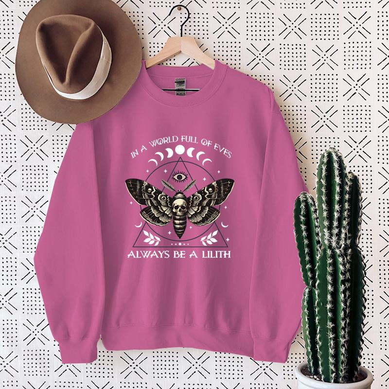 

В мире, полном Ев, всегда будь Лилит. Толстовки для женщин, пуловеры с круглым вырезом, повседневные с длинными рукавами, толстовки на Хэллоуин XL