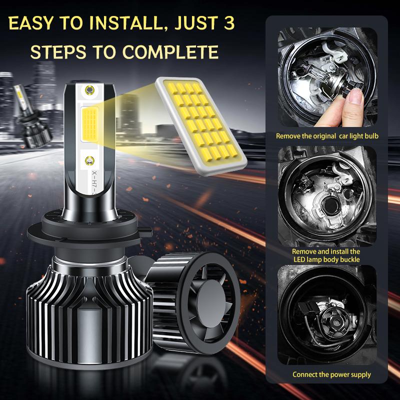 Luz de Carro LED Lâmpadas de Farol H1 H7 H11 9005HB3 9006HB4 Holofote 20 Núcleos Alta Potência Luz de Nevoeiro 12v