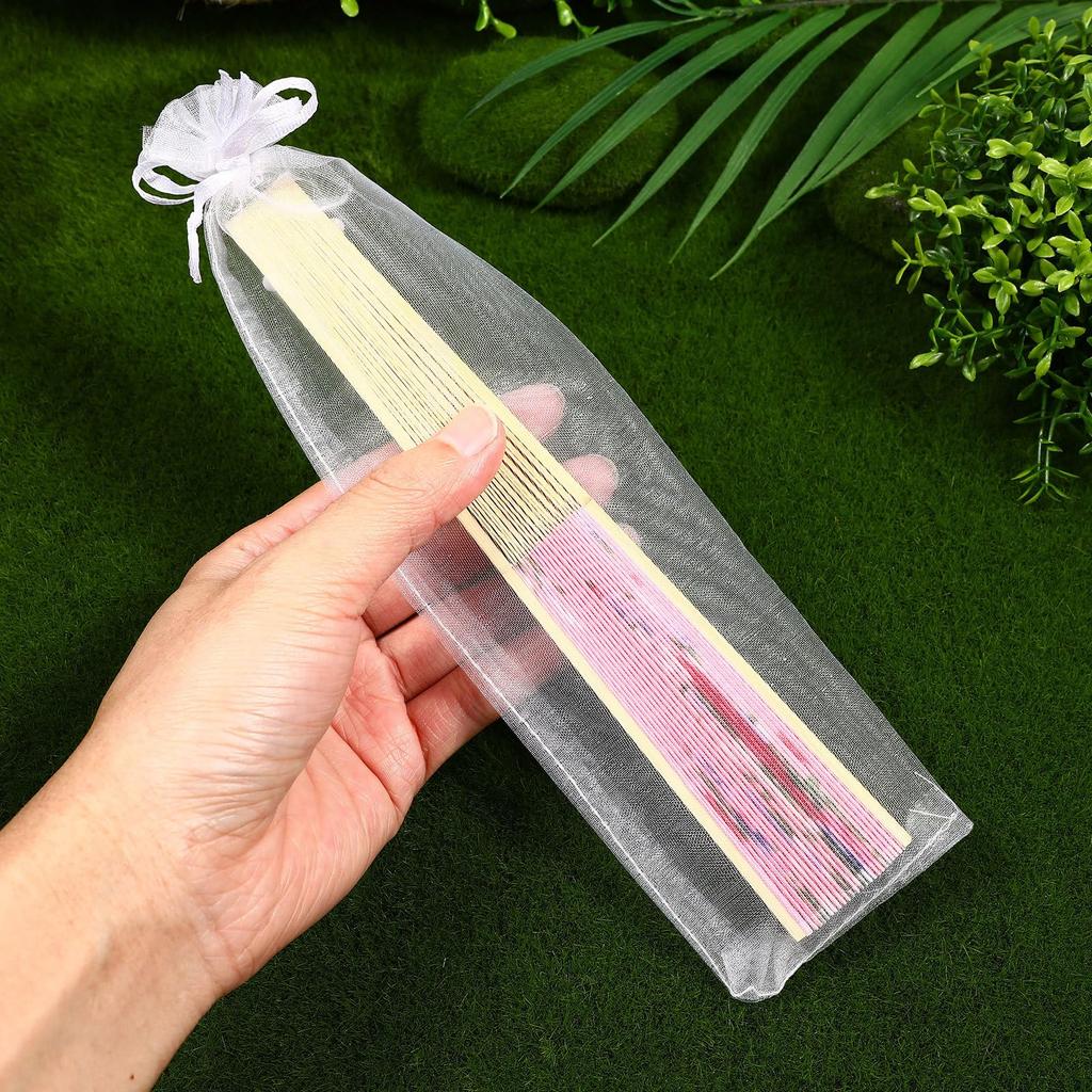 VORCOOL Organza Kordelzugbeutel für Set von Netz-Aufbewahrungsbeuteln, Perfekt für Geschenke und kleine Schmuckdosen x Fächer, 50, Weiß, Kordelzug,