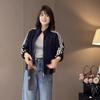 Women's Petite Three-Stripe Baseball Jacket - Spring/Autumn 2025 Korean Style
