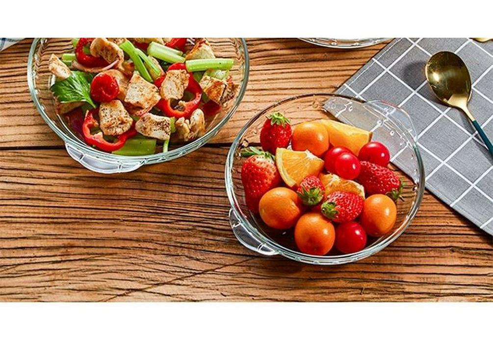 Microwave & Oven-Safe Luxury Glass Plate for Baking, Steaming, and Serving.