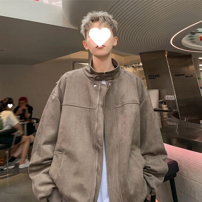 Замшевая куртка мужская осенняя новая дизайнерская свободная повседневная куртка Niche Top M