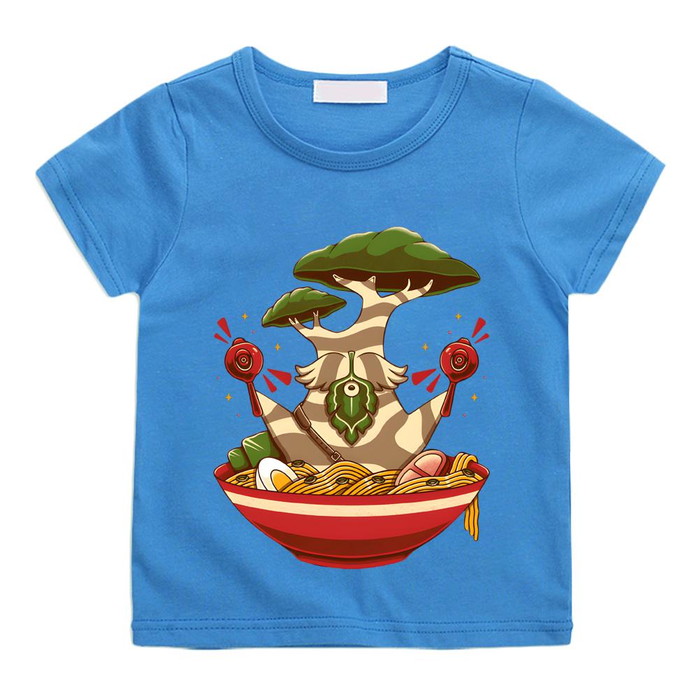 Maracas Dance Ramen T-Shirt Summer Cartoon Print T-Shirt Kawaii Boys/girls O-neck Cotton Short Sleeve T Shirt