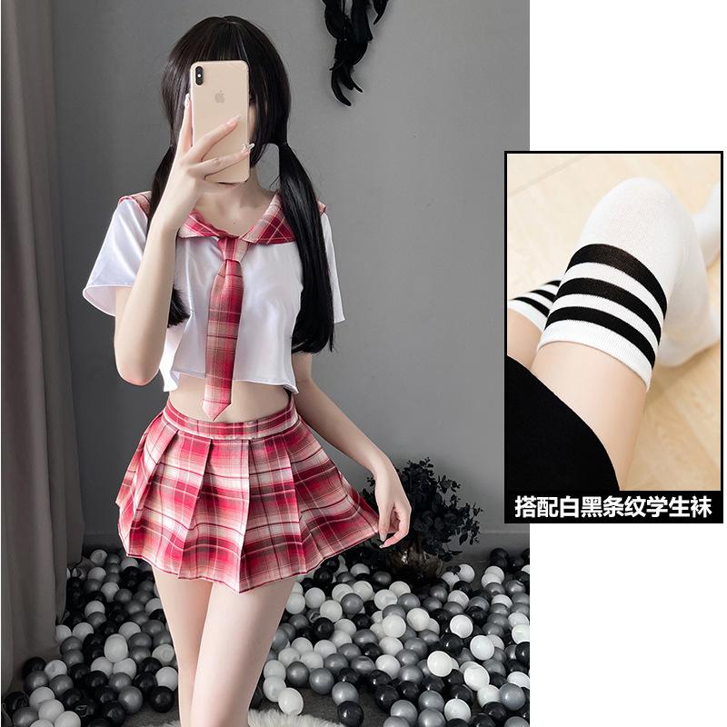 erotic underwear, sexy Japanese plaid, innocent bachelor's dress jk uniform pleated skirt set