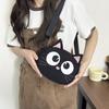 Adorable Cartoon Cat Canvas Mini Shoulder Bag For Kids Unisex Lightweight Design