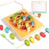 Wooden Children Fishing Toys Montessori Early Education Toys Kids Ability Training Game Toddler Number Alphabet Early Learning