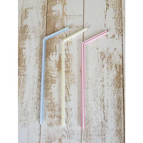 Yamato Bussan Straws, White, Pink, and Blue, 21cm, Bendable Colored Straws, Poly Bag, Commercial Use, 500 Straws