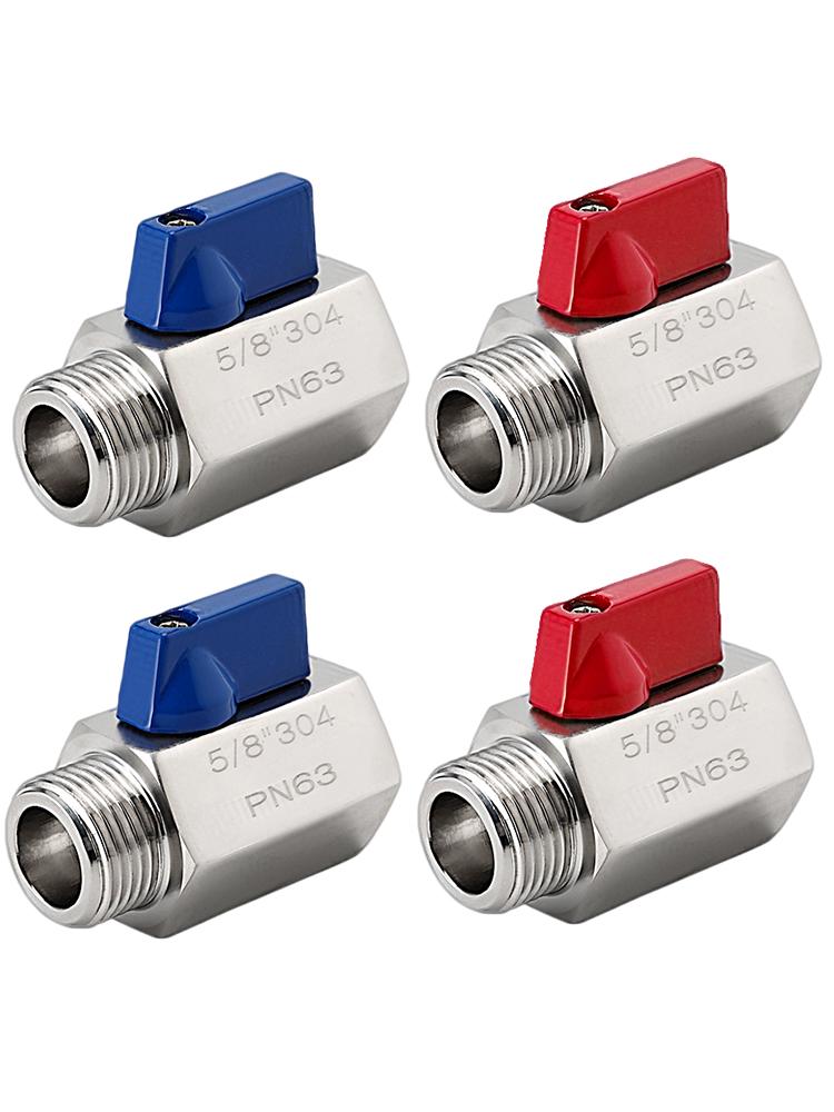 304 Stainless Steel Sanitary Mini Ball Valve, Internal/External Thread, High Pressure, 1/8"-3/4" Sizes, Open Pagoda Design
