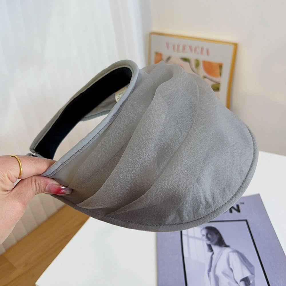 Breathable Women's Sun Hat Empty Top Wide Brim Hat Casual Foldable Hat Summer Vacation