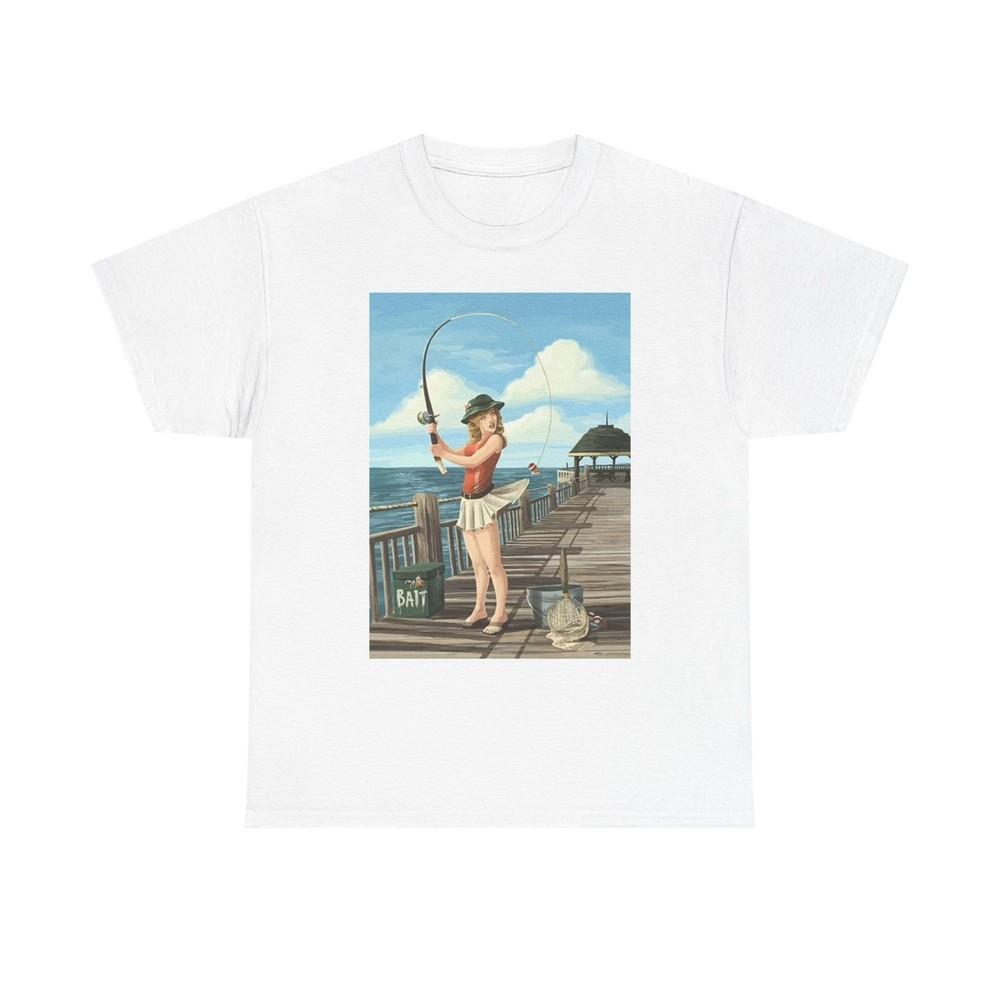 Графичная футболка для рыбалки Смешная женская унисекс футболка из плотного хлопка 3XL