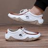 New Fashion Handmade Leather Casual Men Shoes Design Sneakers Man Loafers Breathable Low Top Flat Shoes Driving Plus Size