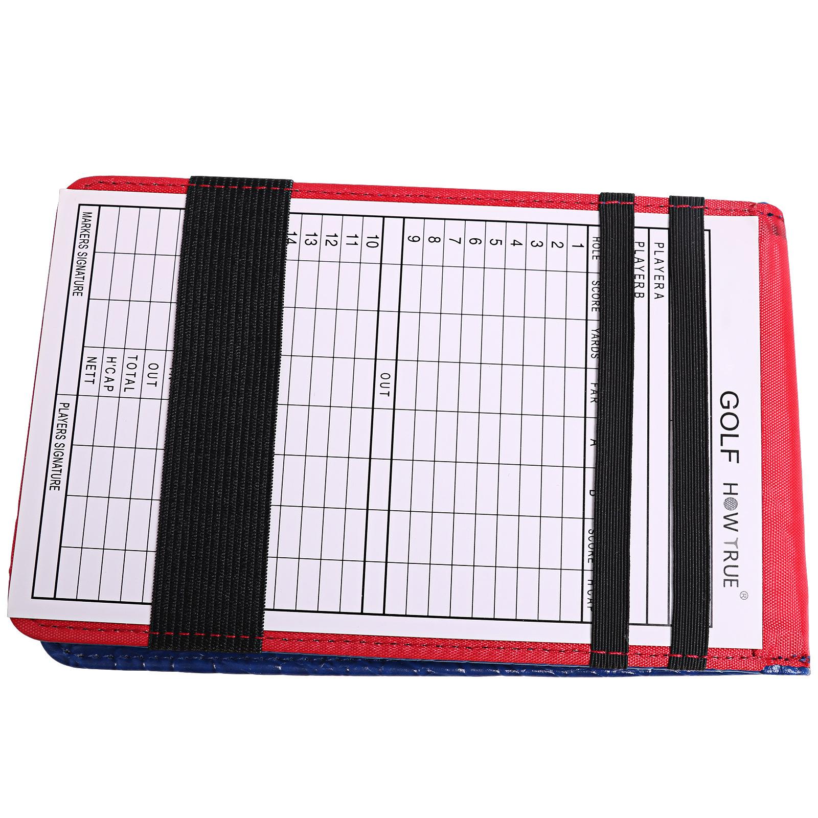 Directly Supplied by the Manufacturer PU Material Golf Scorebook with Elastic Bands and Pencil Holder Golf Accessory синий