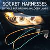 2Pcs Plug Adapter Line Headlight Lamp Bulb Wiring Harness Connector Socket Replacement Harness Wire for H1 H3 Bulb Halogen Lamp