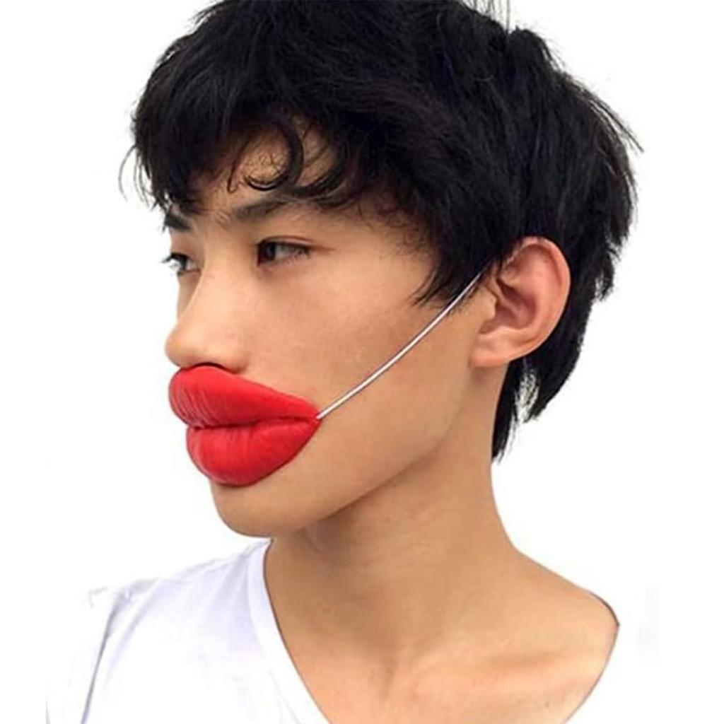 Vtipná rekvizita Klobásové rty Červené Sexy rty Kostým Párty Vystoupení Doplněk Halloween Cosplay