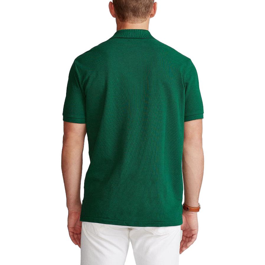 Polo Ralph Lauren SS23 Pánské polo tričko s krátkým rukávem s vyšívaným logem medvěda a písmen Zelené MNPOKNI1N820602-300