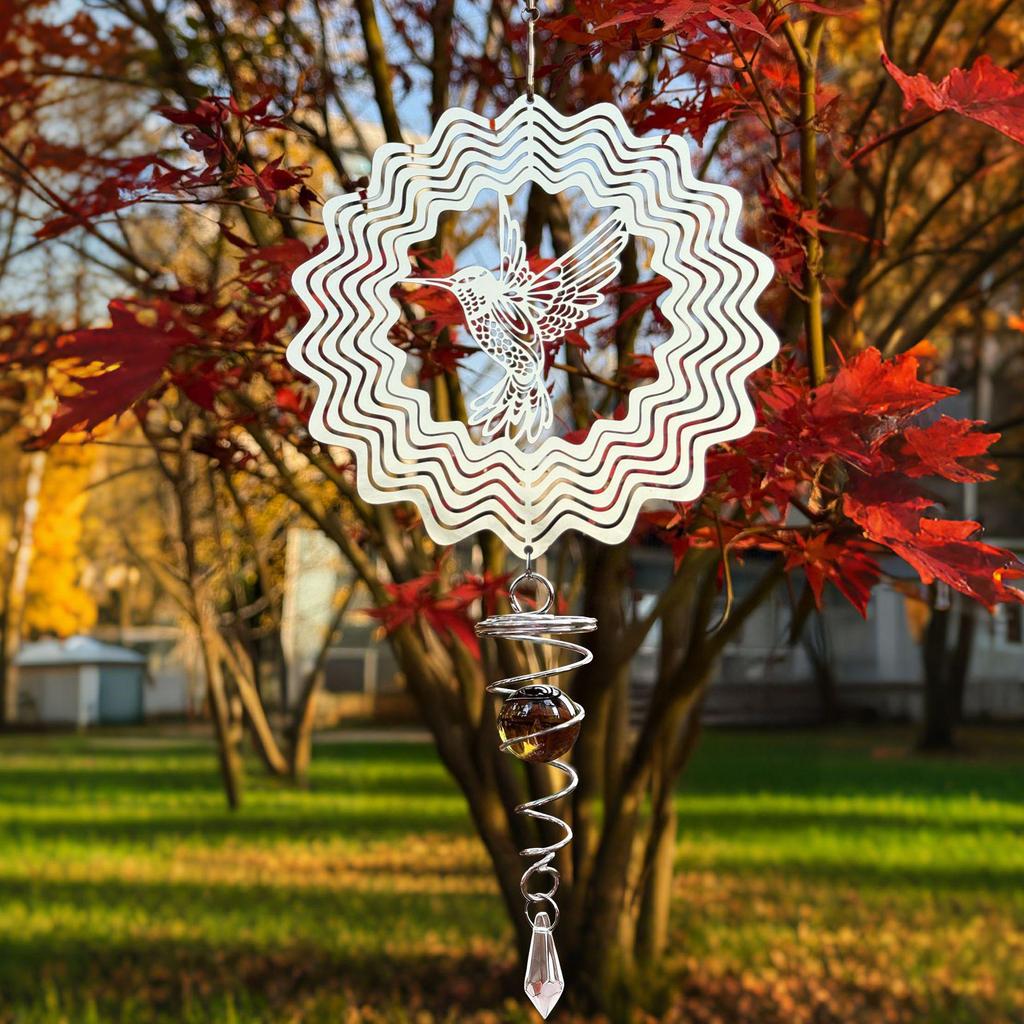 3D Mandala Rotating Wind Chime - Colorful Stereoscopic Spinner for Wall, Garden, or Courtyard Decoration