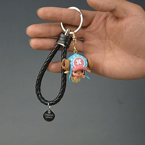 One Piece Model Cartoon Keychain Roronoa Zoro Monkey D Luffy Cartoon Toys Ornament Key Bag Car Keyring Birthday Gifts