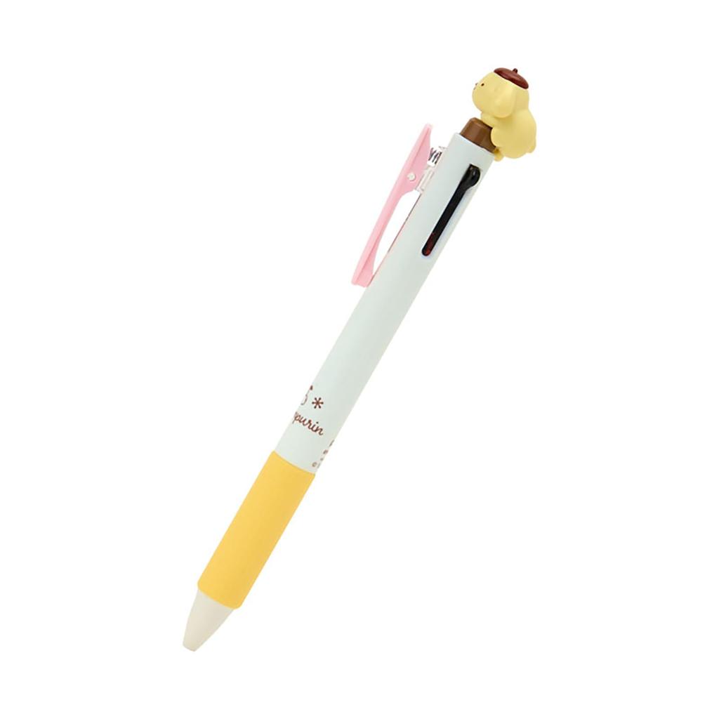 Sanrio Pom Pom Purin Mascot Ballpoint ABS Ink Black and Writing 114359 Two-Color Pen, Resin, 0.5mm, Colors Red, Instrument,
