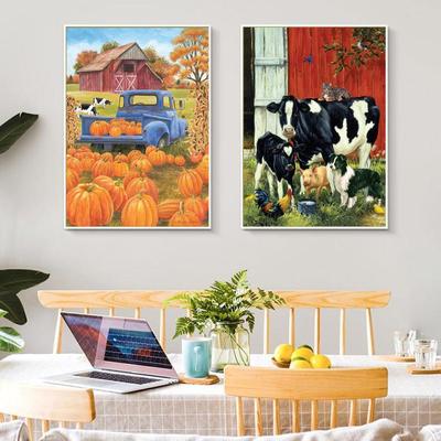 Trapano Tondo Completo Pittura Diamante Punto Croce Artigianato Mosaico Diamante Ricamo Paesaggio Animali Pittura 3D Regalo Decorazione Parete Casa