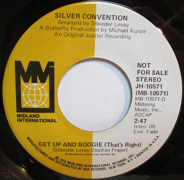 

7inch Record SILVER CONVENTION Get Up And Boogie Thats Right JH10571 MIDLAND INTERNA 1976 US Dance Electronica Used
