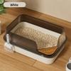 Big Cat Litter Box Semi-enclosed Anti Splash Cat Tray Kitten Toilet Cleaning Basin Supplies Pet Toilet Kitten Tray Bedpan Scoop