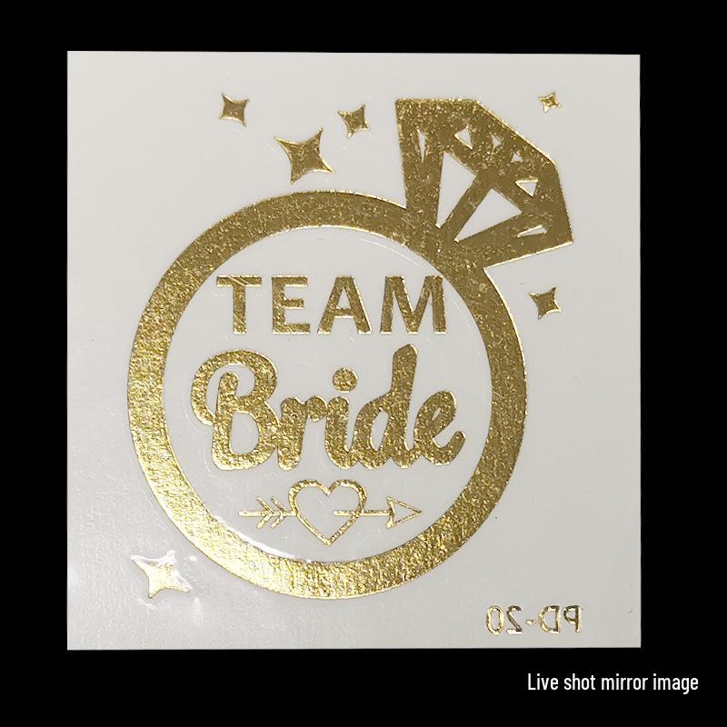 Team Bride Bachelorette Party Gold Foil Tattoo Stickers for Face or Body