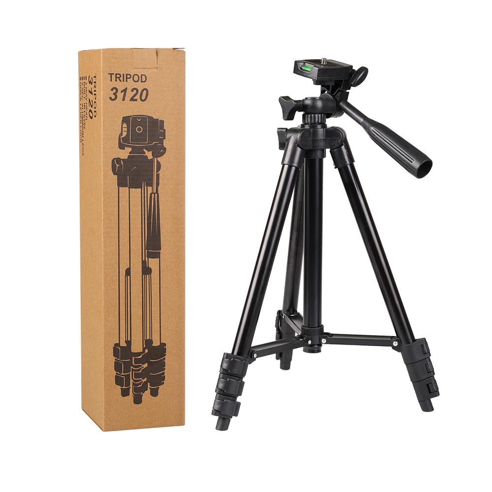 Kaliou Professional Portable Aluminum Alloy Camera Tripod 2KG Load Capacity for Digital Camera Smartphone Remote Selfie Stick A002 чёрный