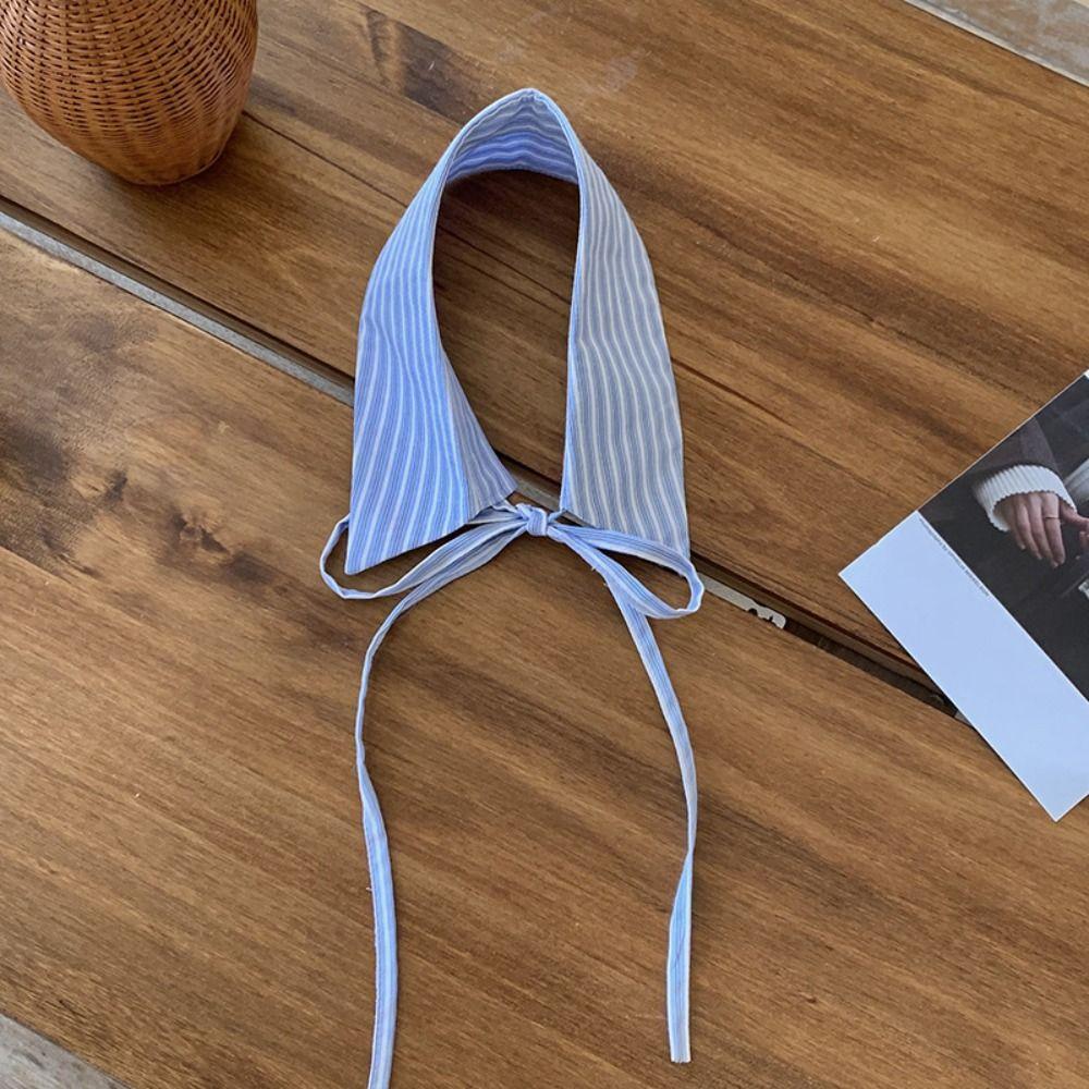 Plaid Stripe Shirt Fake Collar Comfortable Women's Detachable Collar  Clothes Accessories