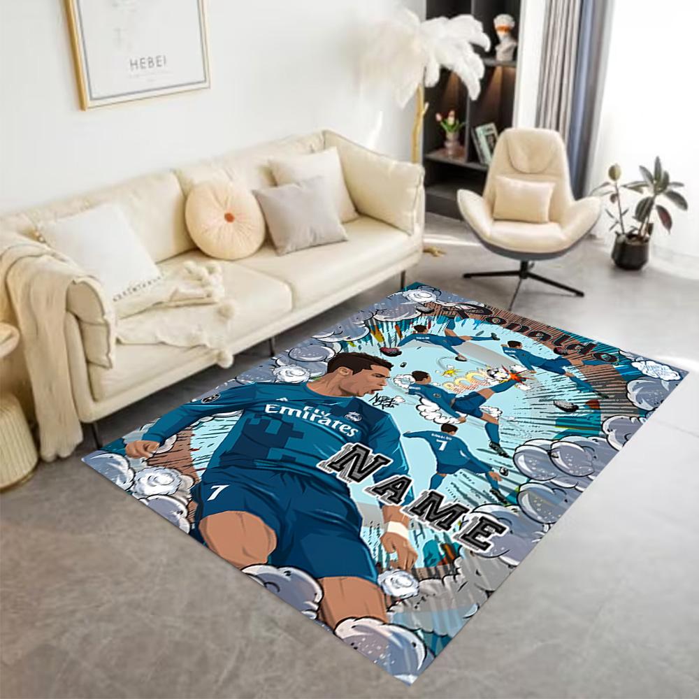 Ronaldo Comic Poster Customize Your Name Carpet Suitable for Study room Hallway Decorate room Game Room Antislip Carpet Decorate Offices