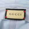 Makelloser GUCCI Hut Bestickter Logo-Eimerhut Hellblau Baumwolle Damen S 782733 Gebraucht