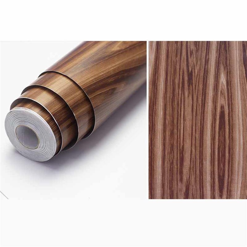 Realistic Red Wood Grain Peel & Stick Vinyl Wrap Self-Adhesive Furniture Film for Tables Cabinets Wardrobes & DIY Home Renovation Wall Paper