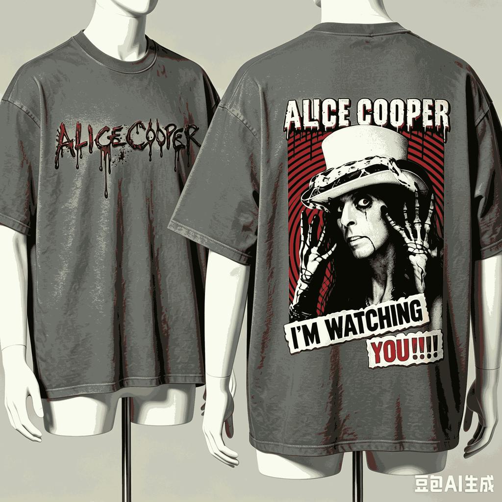 Alice Cooper For Fan Gift Tshirt Unisex Unisex Harajuku Oversized Unisex Short Sleeve Streetwear High Quality Breathable Fashion