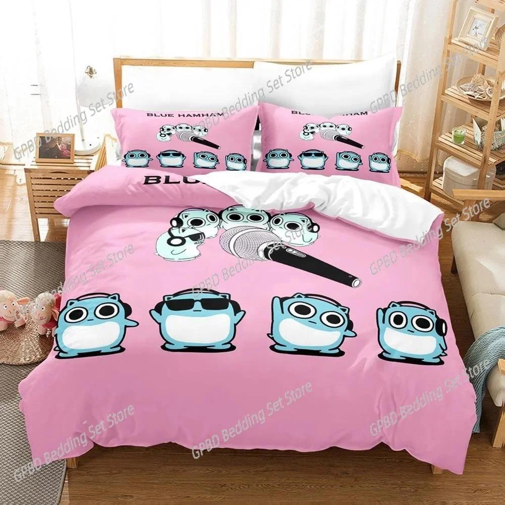 New 3D Print Anime Blue Hamham Bedding Set Bedroom Soft Modern Bedspreads Comefortable Duvet Cover Quilt Cover And Pillowcase