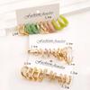 Colorful Geometric C Alloy Resin Earrings For Women New Festive Parties In Europe And The United States Jewelry Gift