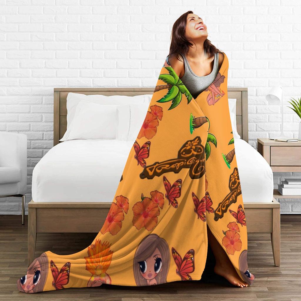 Karol G Tropicoqueta Plush Blankets Boy Girl Flannel Bedding Throws For Living Room Super Warm Custom DIY Quality Bedspread Gift