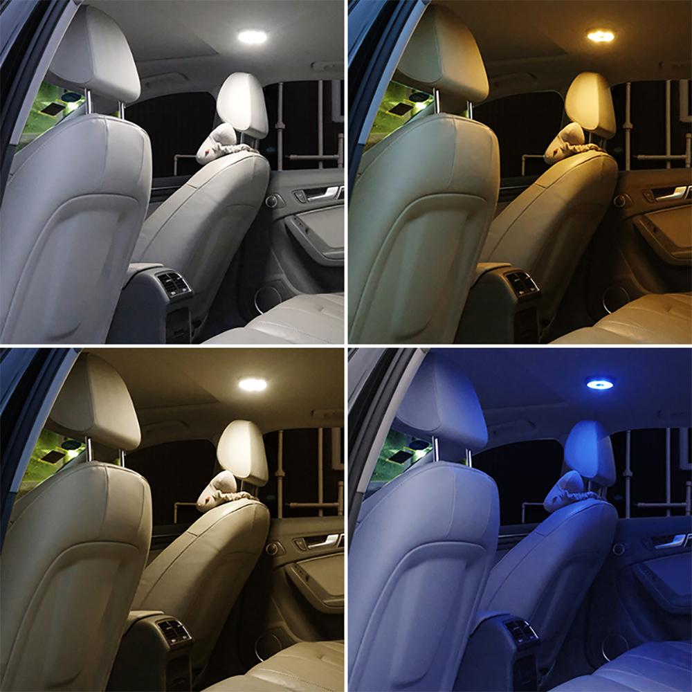 Car Roof LED Portable Light LED Ceiling Light USB Rechargeable Magnetic Work Lighting Night Bulb for Auto Bedroom Ice Blue White