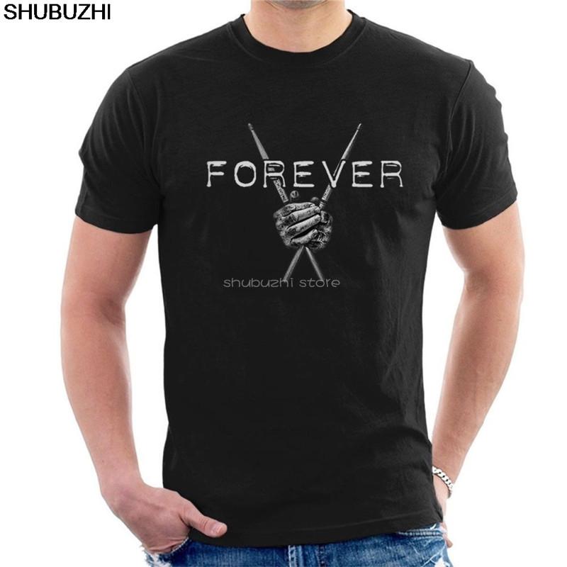 cotton Newest MenS Funny DRUMS FOREVER TSHIRT Drummers Tee Cool Tees summer black tshirt men tops sbz6018 S