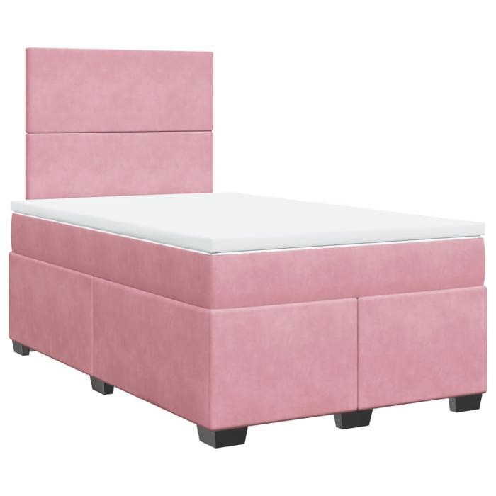 Maison Exclusive - Sommier à lattes de lit avec matelas Rose 120x200 cm Velours