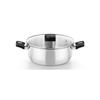 Cacerola Monix Elite M240326 26cm Acero Inoxidable 18/10 Full Induction Asas Baquelita Tapa Vidrio