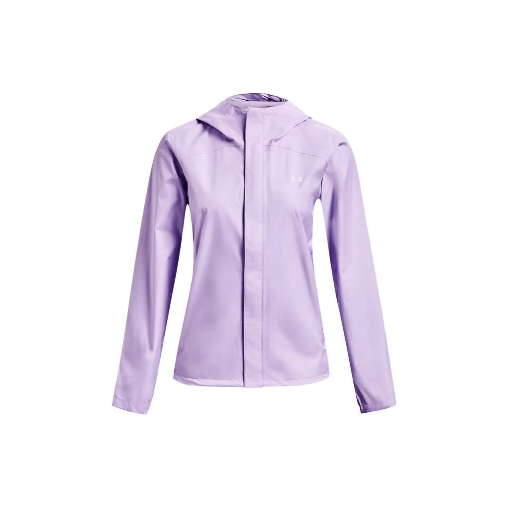 Under Armour Solid Color Logo Print Zip-Up Hooded Jacket Women Outerwear Nebula-Purple 1374645-515