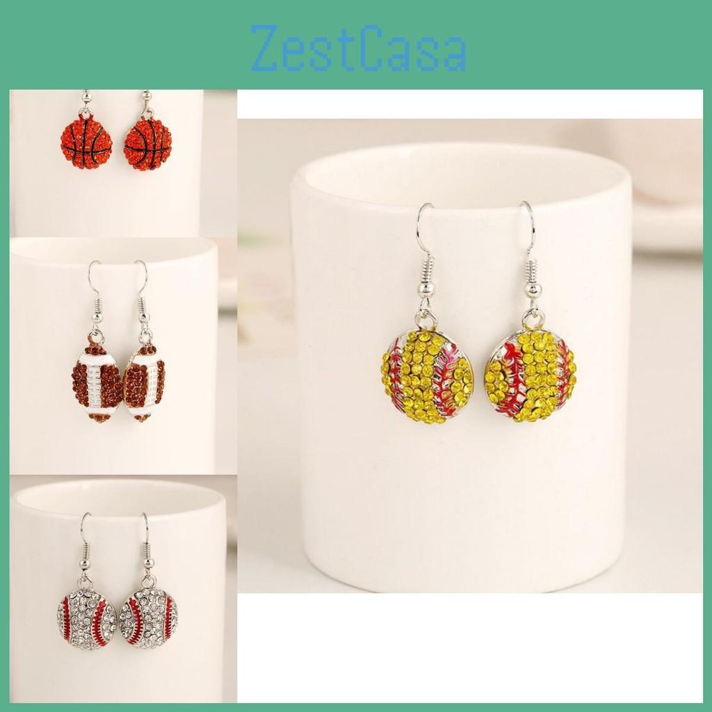 Basketball Water Pendant Earrings For Women With Fashionable Sport Elements And Trendy Look