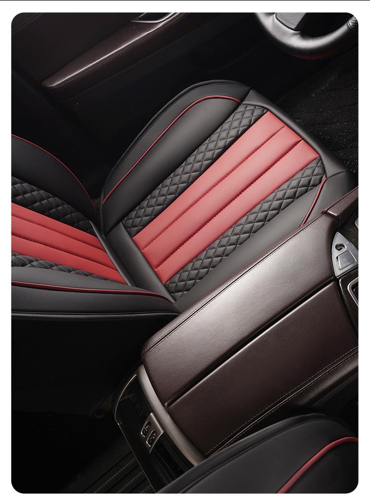 2024 Universal Full Surround Leather Car Seat Cushion Mat - All-Season Fit for Small Cars