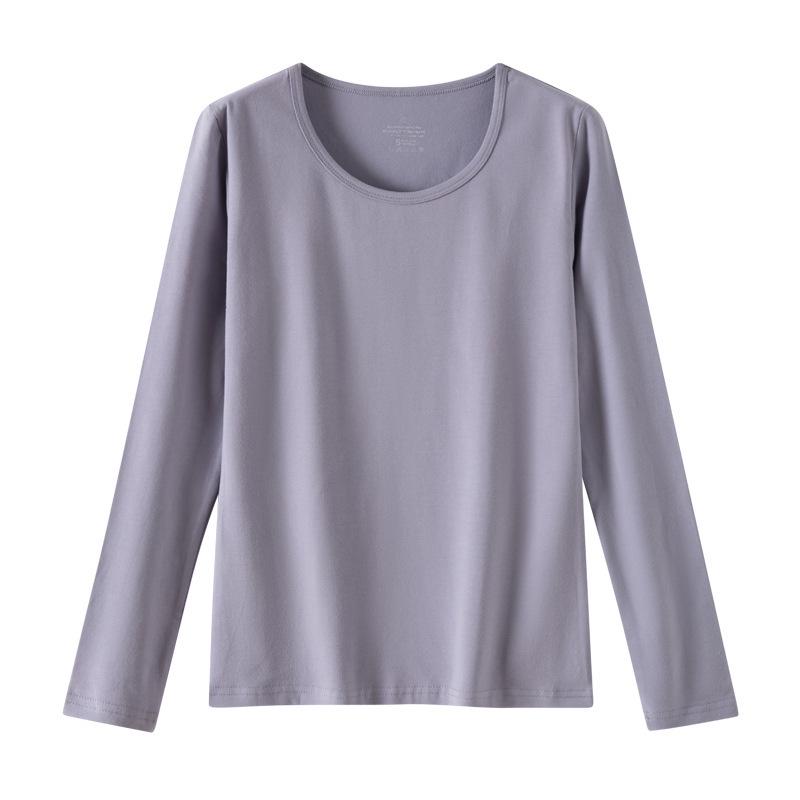 

Женский однотонный топ из чистого хлопка с длинными рукавами 2XL