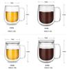 Beer Coffee Heart Cups Heat Resistant Anti-scalding Handle Milk Drink Mug Double Wall Glass Cup Tea Mugs Transparent Drinkware