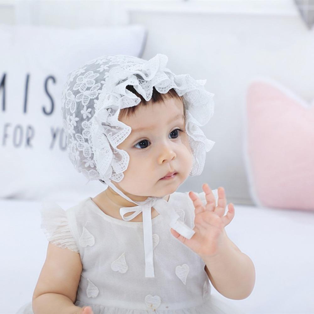 Flower Baby Lace Hat Princess Girl Sunhat Breathable Lace Ruffle Hat  Infant Girls