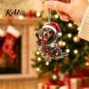 Unique Holiday Gifts for Dachshund Owners Christmas Ornaments, 2D Flat Dog Themed Acrylic Xmas Ornaments Tree Hanging Decoration Car Rearview Mirror,